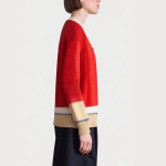 Fashionable loose red women's sweater