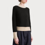 Colorblock loose round neck women's sweater