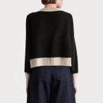 Colorblock loose round neck women's sweater