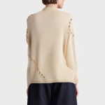 Ribbed knitted loose half turtleneck women's sweater