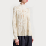 Turtleneck cable knit women's sweater