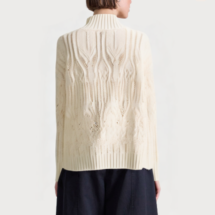 Turtleneck cable knit women's sweater