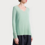 Soft V-neck slim-fit women's sweater