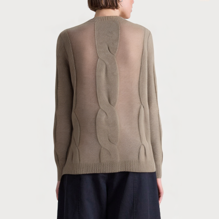 Women's round neck cable knit sweater