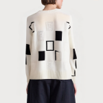 Autumn patchwork round neck women's sweater