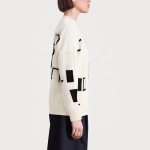Autumn patchwork round neck women's sweater