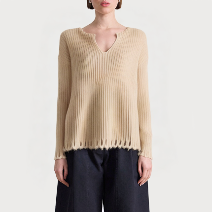 Loose casual V-neck women's sweater