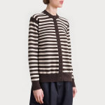 Vintage striped round neck women's sweater