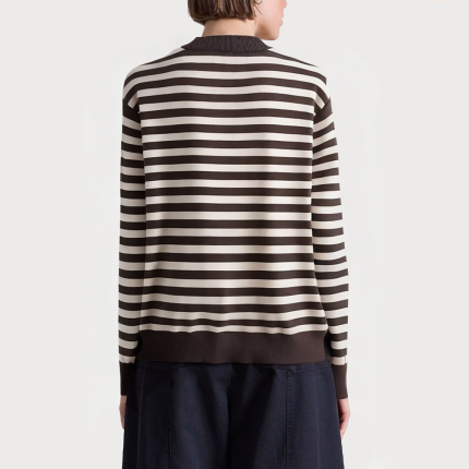 Vintage striped round neck women's sweater