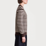 Vintage striped round neck women's sweater