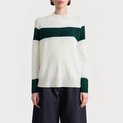Simple contrast color hollow women's sweater