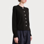 Black fashionable round neck women's sweater