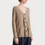 Textured knit single-breasted women's cardigan