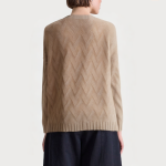 Textured knit single-breasted women's cardigan