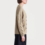 Textured knit single-breasted women's cardigan