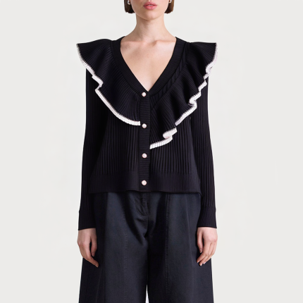 Vintage soft ruffled women's sweater