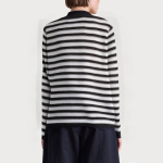 Women's floral button-down striped sweater