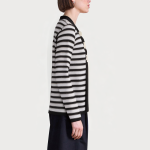 Women's floral button-down striped sweater