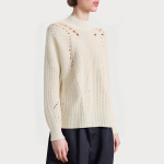 Half-high collar hollow ribbed women's sweater