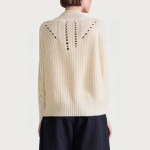 Half-high collar hollow ribbed women's sweater