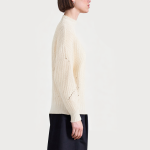 Half-high collar hollow ribbed women's sweater
