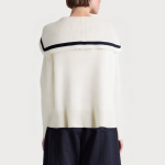 White unique sailor collar women's sweater
