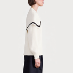 White unique sailor collar women's sweater