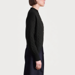 Black wavy hem loose women's sweater