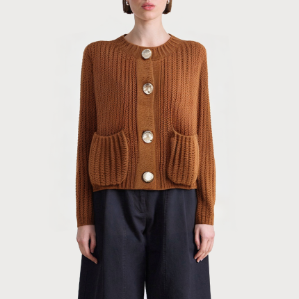 Fashionable chunky knitted women's sweater