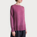 Purple front slit loose women's sweater