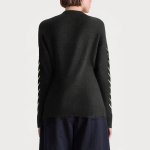 Simple black round neck women's sweater