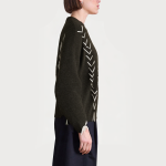 Simple black round neck women's sweater