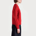 High-quality chunky knit crew neck women's sweater