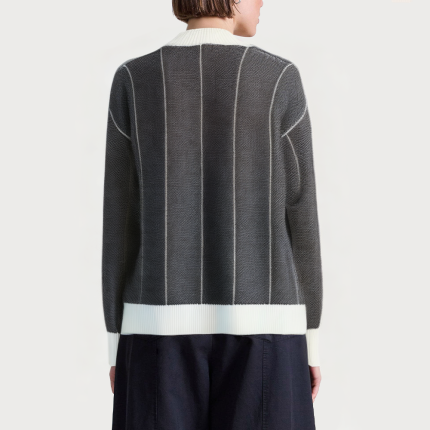 Retro contrast color loose women's sweater