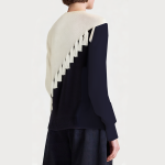 Women's round neck color-block tassel sweater