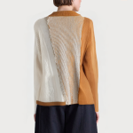 Mixed color comfortable dropped shoulder women's sweater