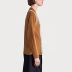 Mixed color comfortable dropped shoulder women's sweater