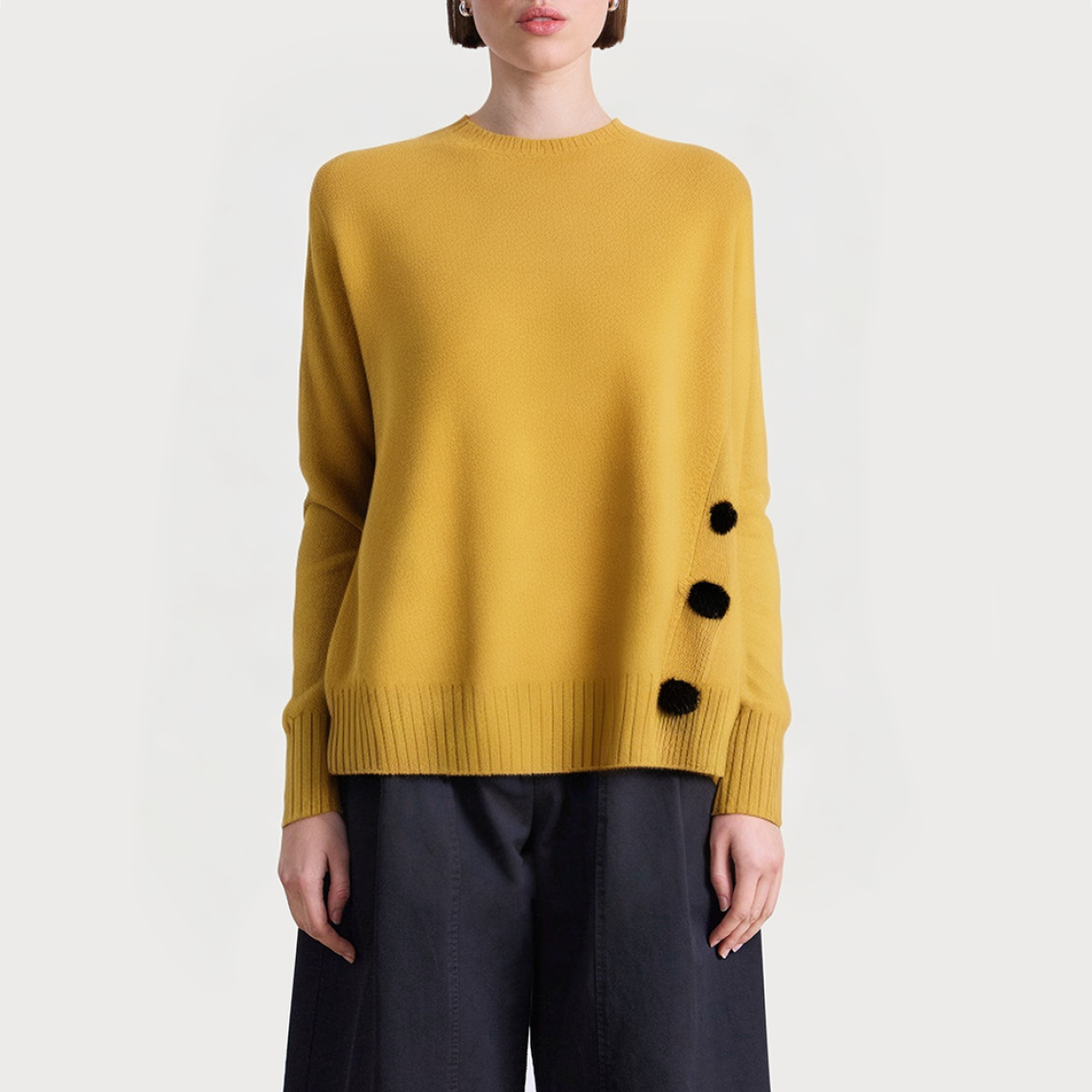 Yellow comfortable loose women's sweater