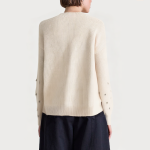 Beige rhinestone embellished women's sweater