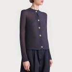 Vintage single-breasted long-sleeved women's sweater