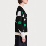 Women's floral contrast pattern sweater