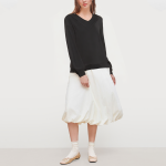 Black casual V-neck women's sweatshirt