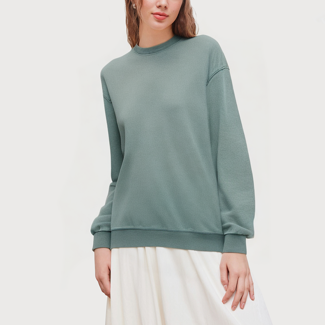 High quality acid-washed loose women's sweatshirt