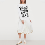 White casual round neck women's sweatshirt