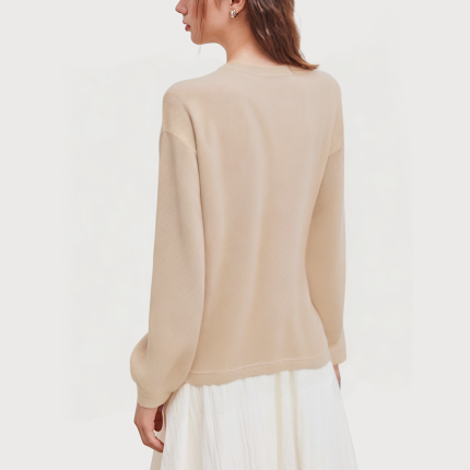 Women's ribbed knitted breathable sweatshirt