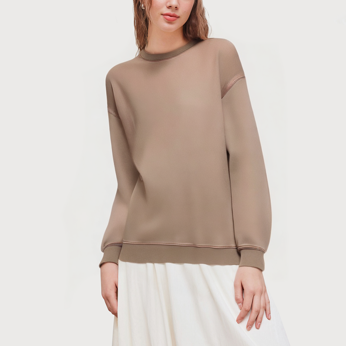 Round neck soft and warm women's sweatshirt