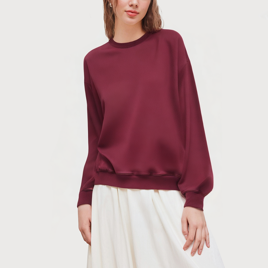 Autumn solid color comfortable women's sweatshirt