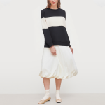 Contrast color stitching round neck women's sweatshirt