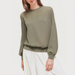 Green pure cotton comfortable women's sweatshirt