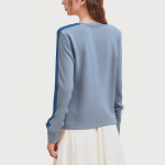 Contrast color round neck cotton women's sweatshirt